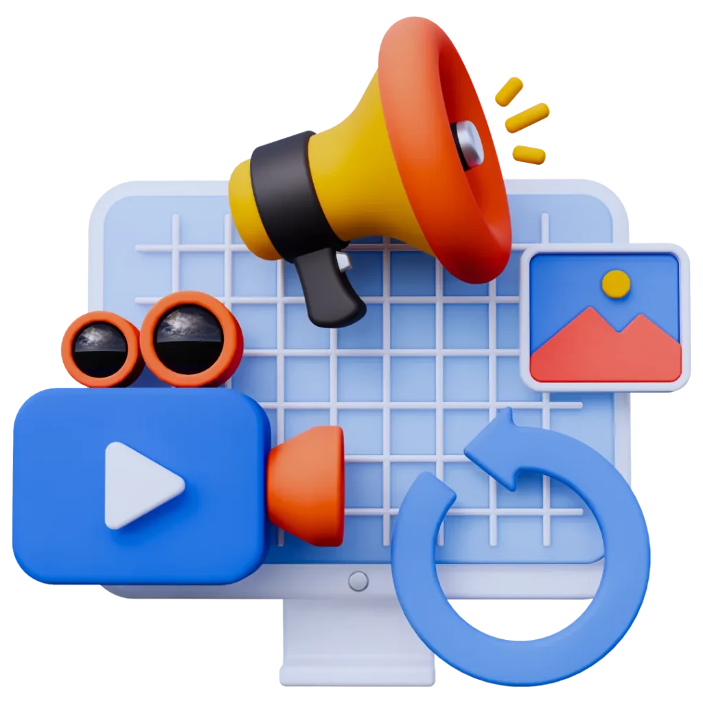 digital advertising and video production services illustration