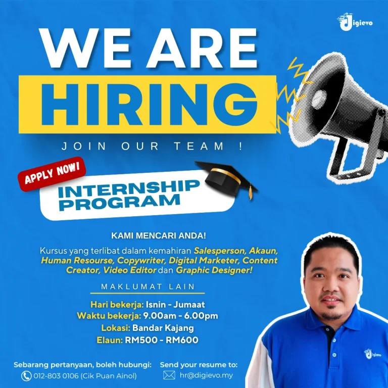 Jawatan Kosong Eksekutif Pemasaran Digital – We Are Hiring