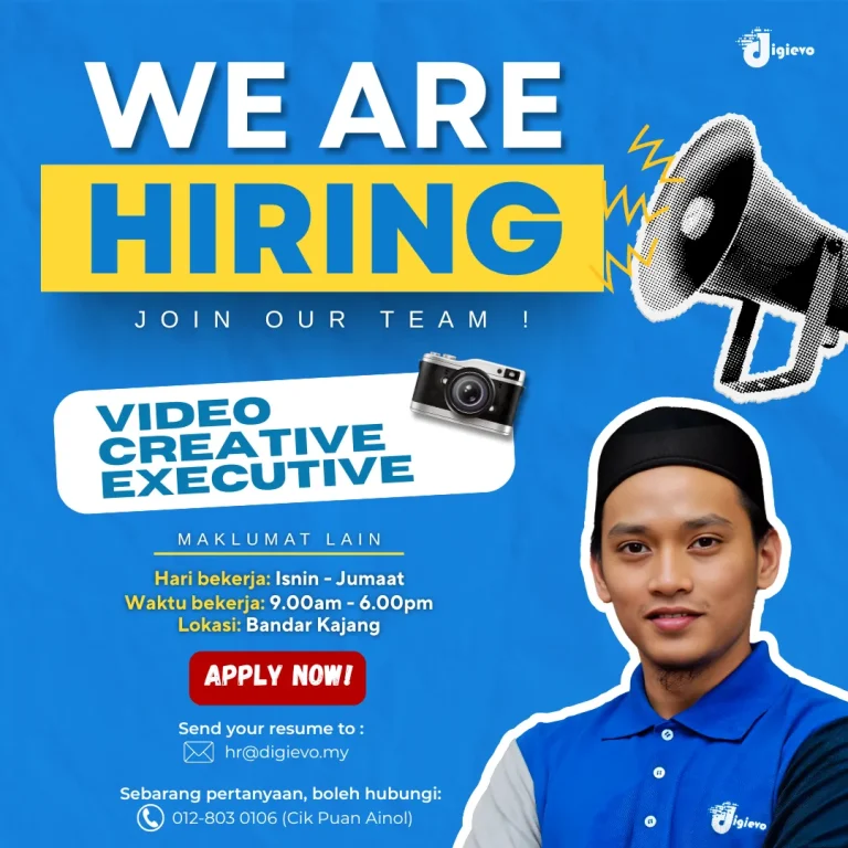 We Are Hiring Video Creative Executive – Jawatan Kosong