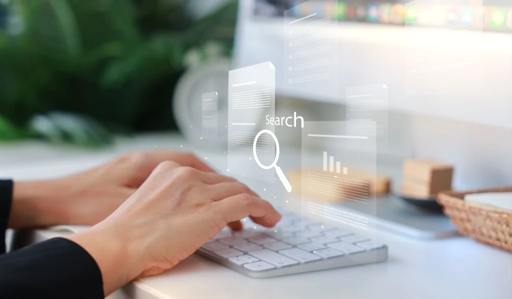 Website search and digital optimization concept